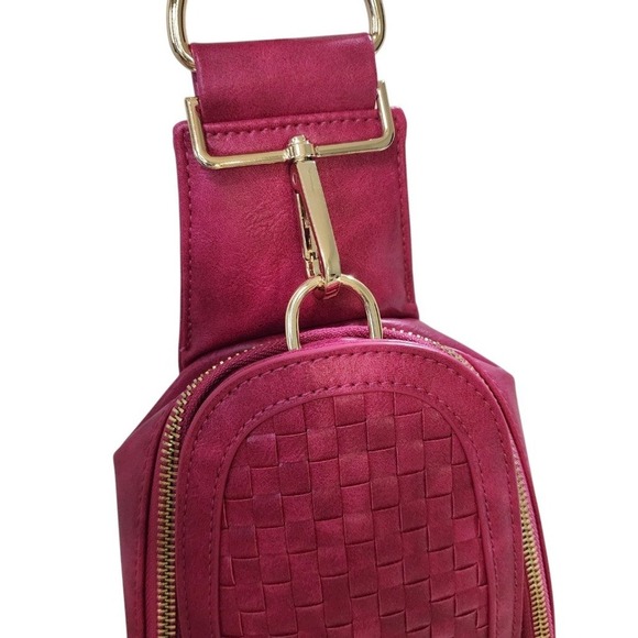 Waverly Woven Sling Bag - Fuchsia - Picture 5 of 10